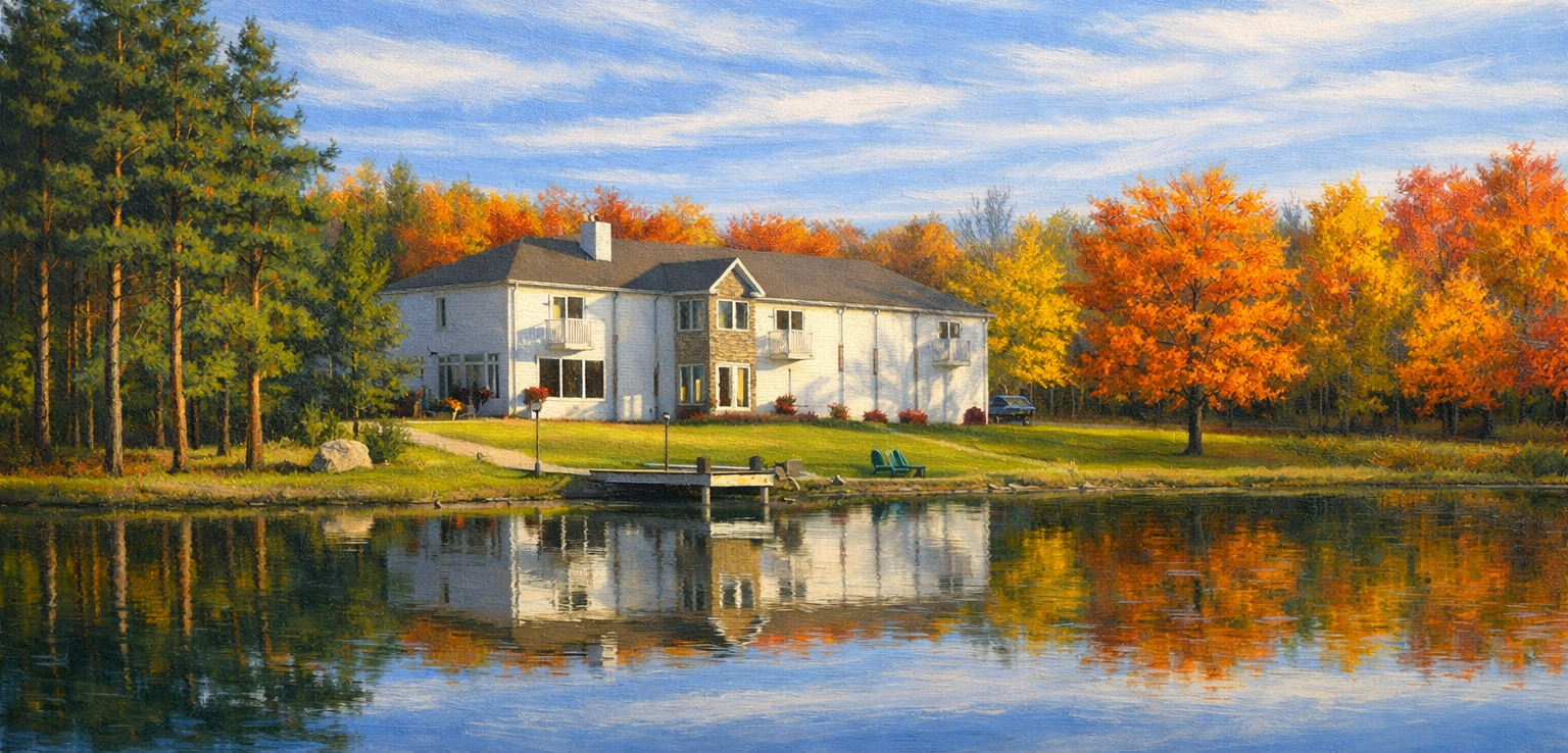 country mansion in autumn